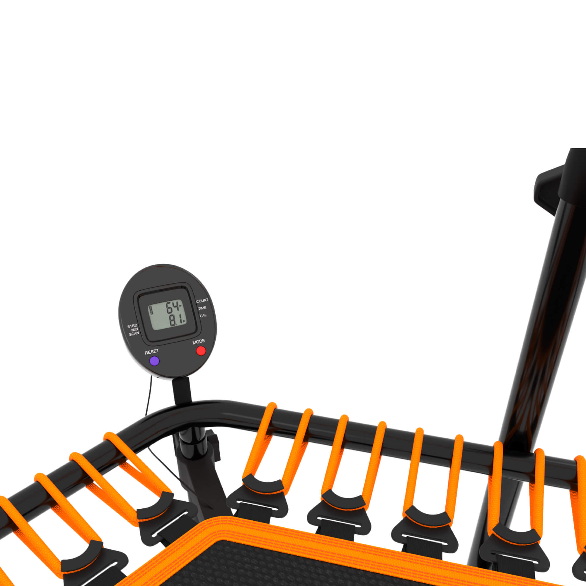 Батут fitness pro orange UNIX line спортивный с ручкой диаметр 125 см до 130 кг счетчик прыжков - фото 17