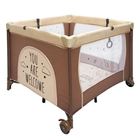 Манеж AmaroBaby Walky Good Day Bear квадратный бежевый