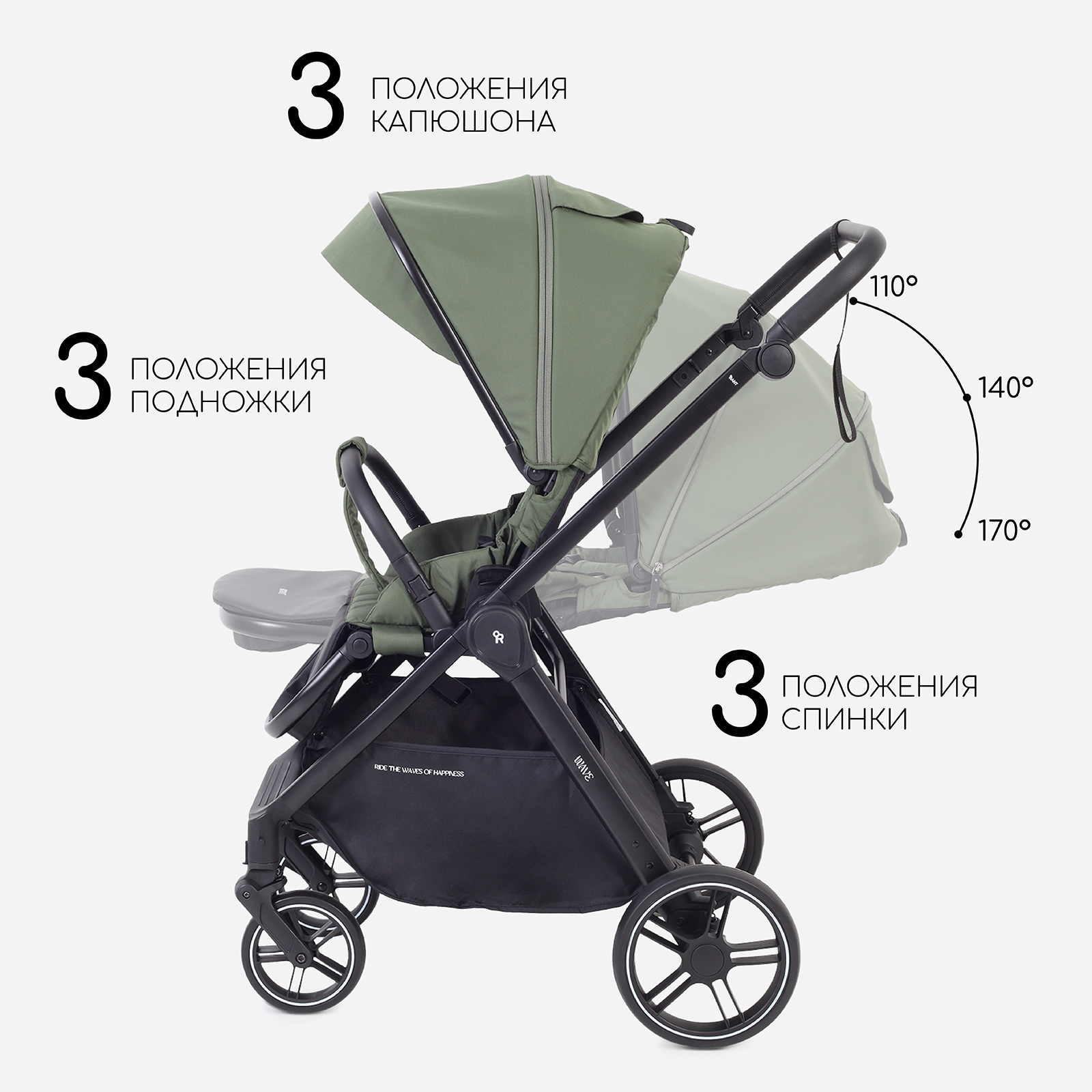 Коляска 2в1 Rant Basic Wave green зеленый - фото 8