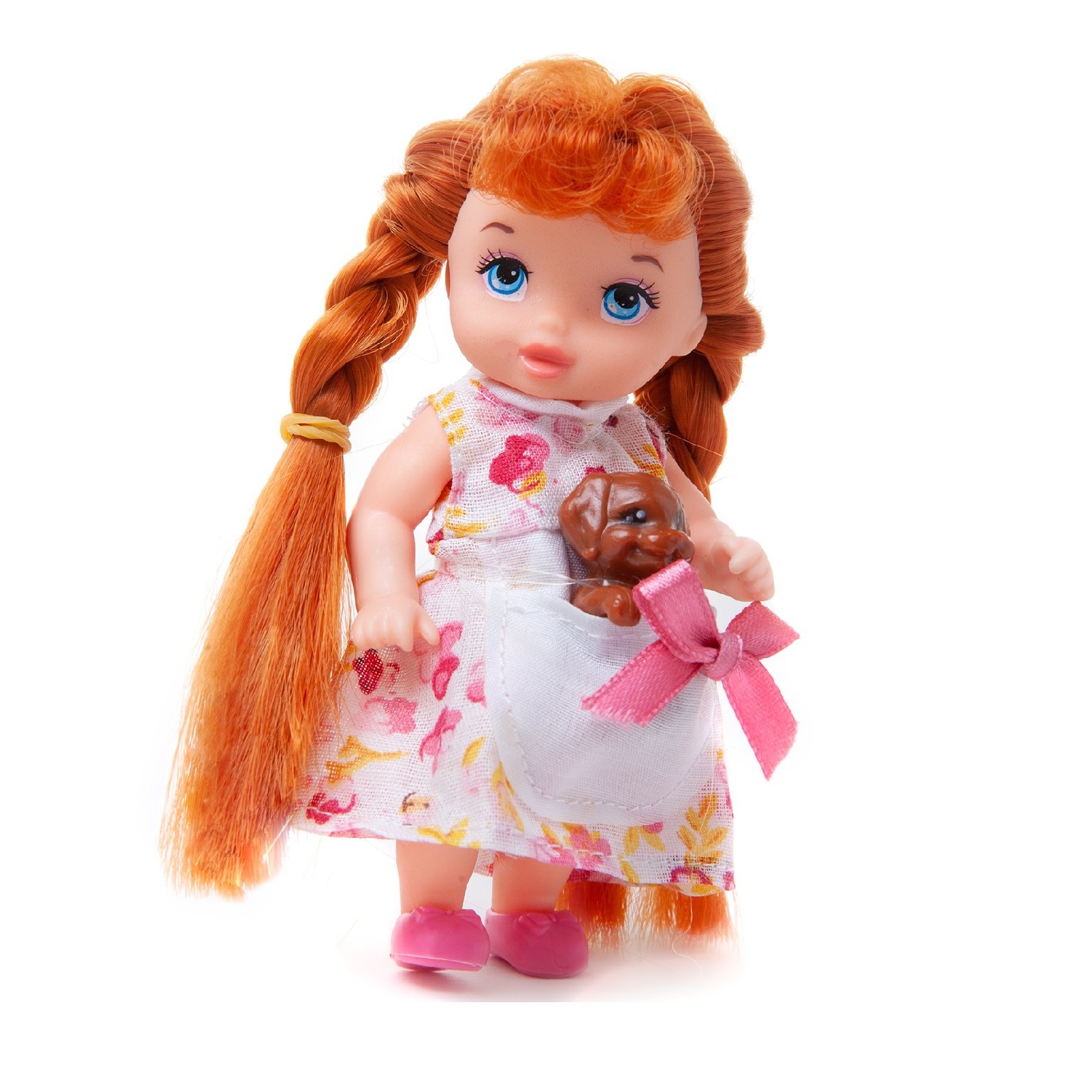 Кукла мини Junfa высота 11 см A593/коричневыйщенок - фото 1