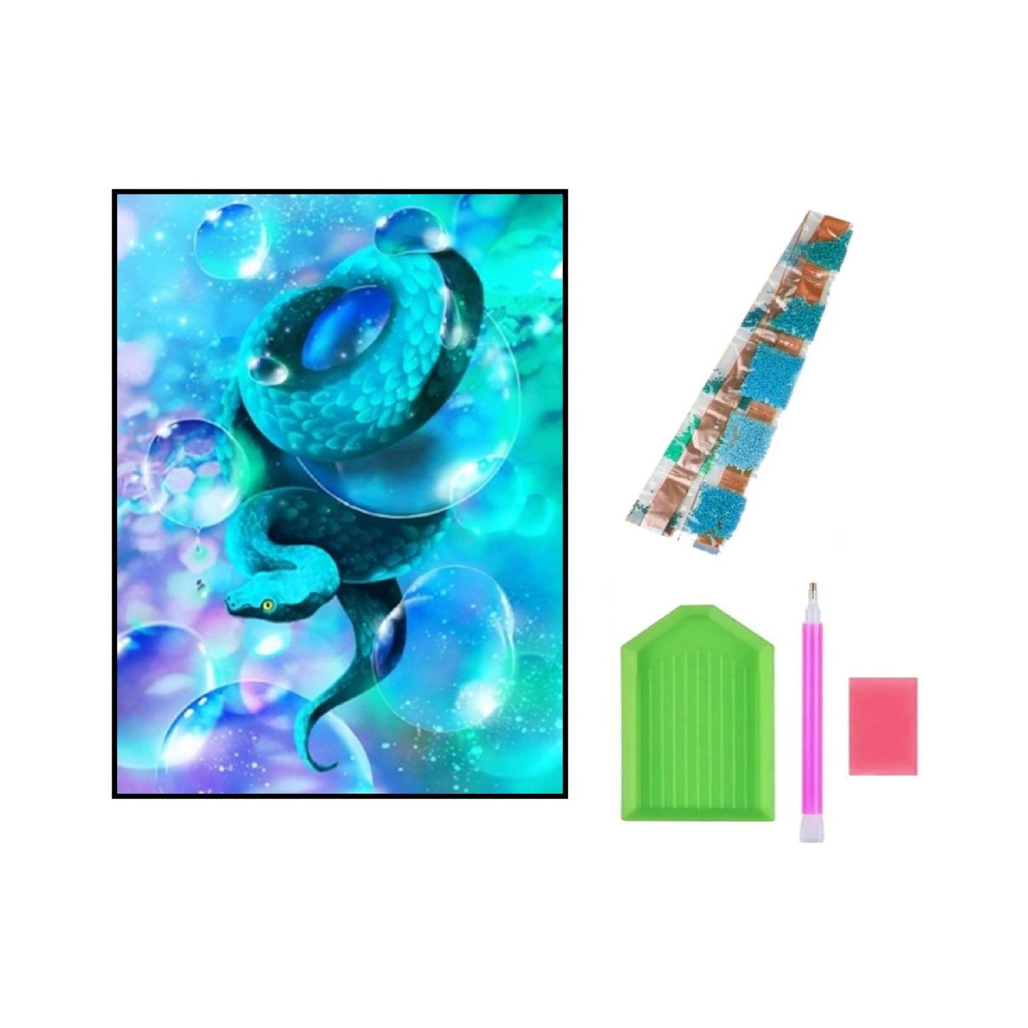 Алмазная мозаика Seichi Змея с пузырями - фото 3