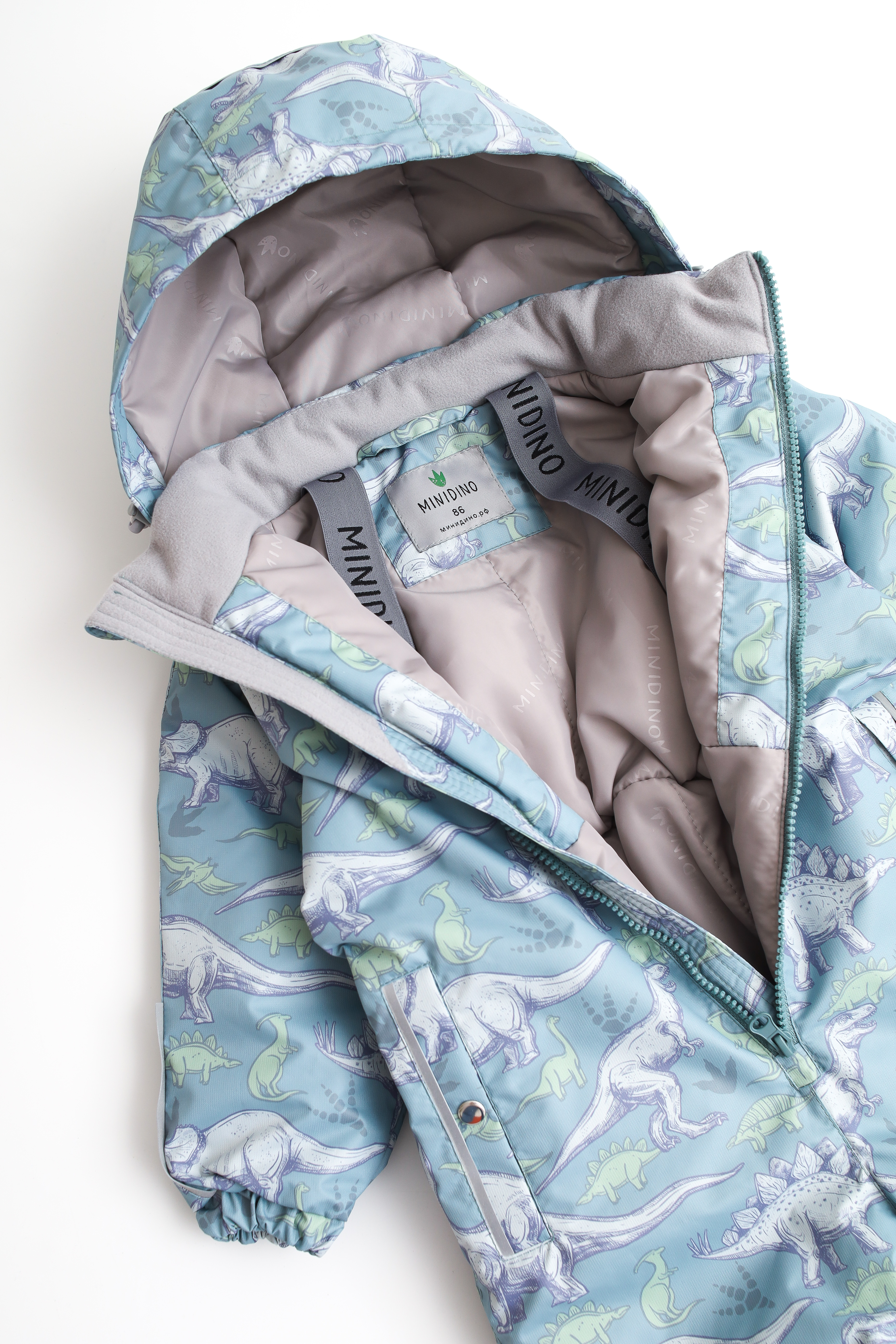 Комбинезон MINIDINO В-КОМ-017/ДКомбинезон демисезонный Minimal принт динозавры васаби - фото 9