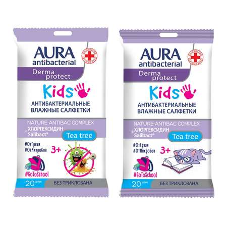 Влажные салфетки AURA Antibacterial 20 шт.