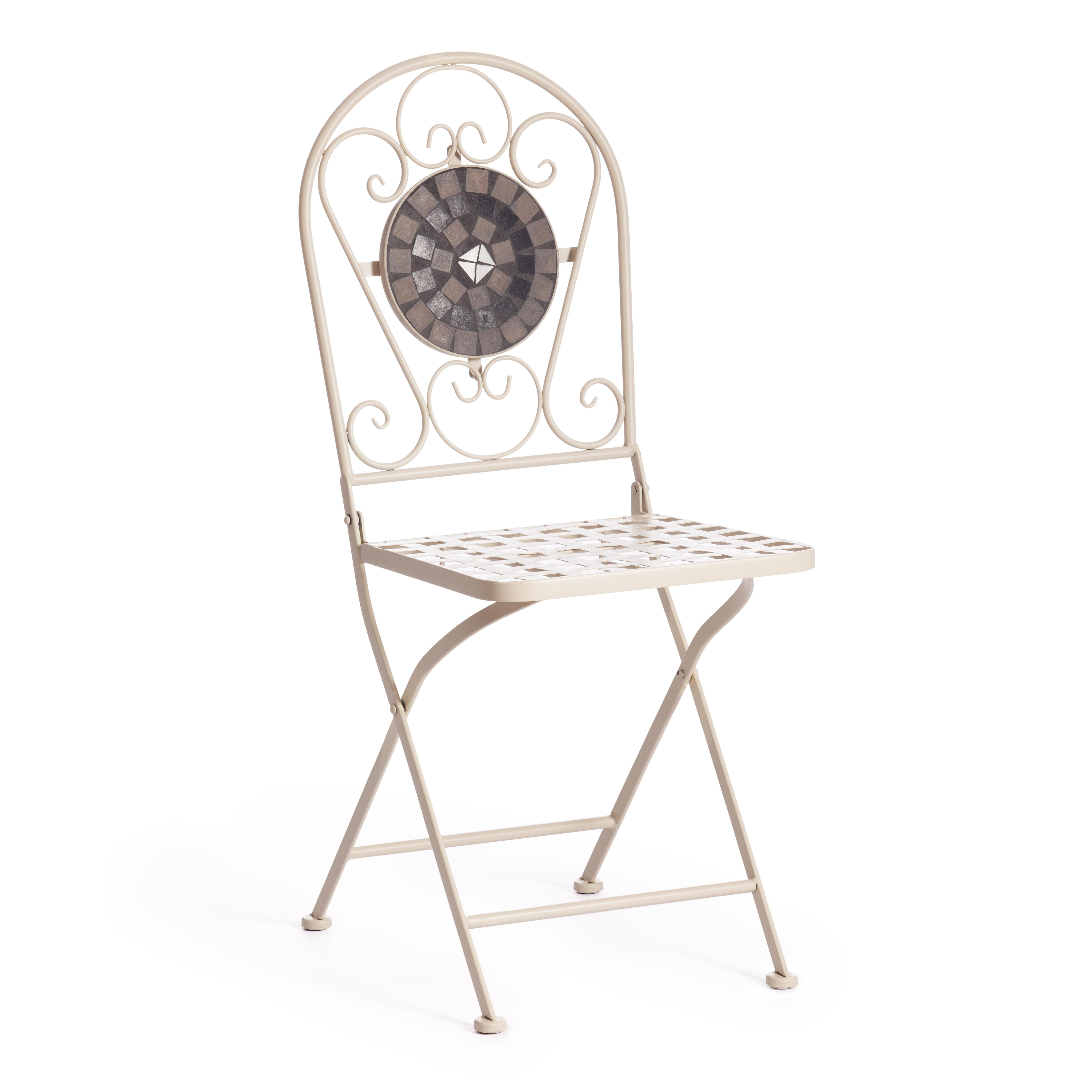 Комплект садовых стульев TETCHAIR Виченза, складные, металл, 36х35х91см, белый/плитка "калейдоскоп" - фото 7