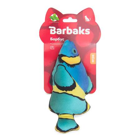 Игрушка для кошек Barbaks Рыба Барбус с кошачьей мятой мягкая 19*11см