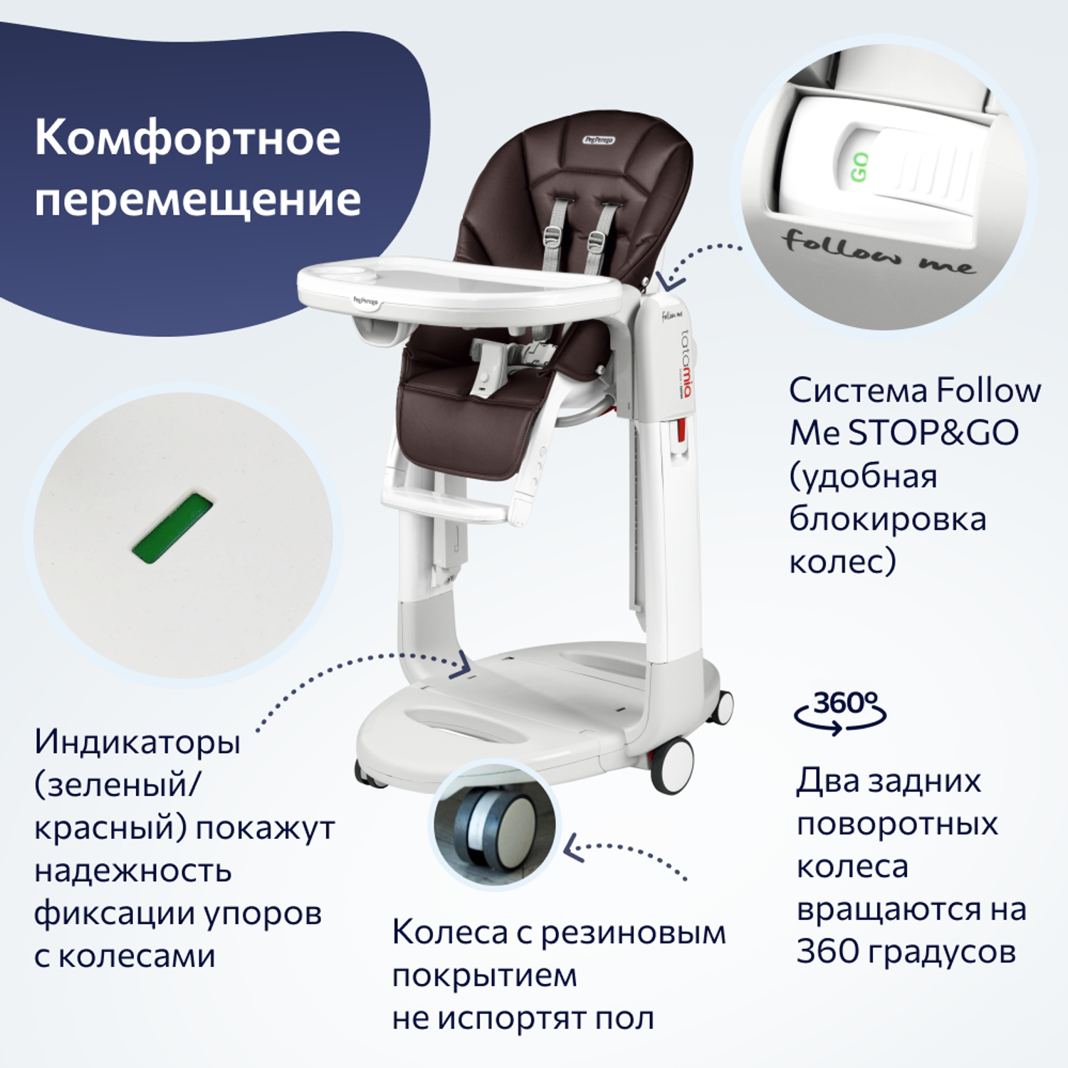 Стульчик для кормления Peg-Perego Tatamia Follow Me трансформер - фото 9