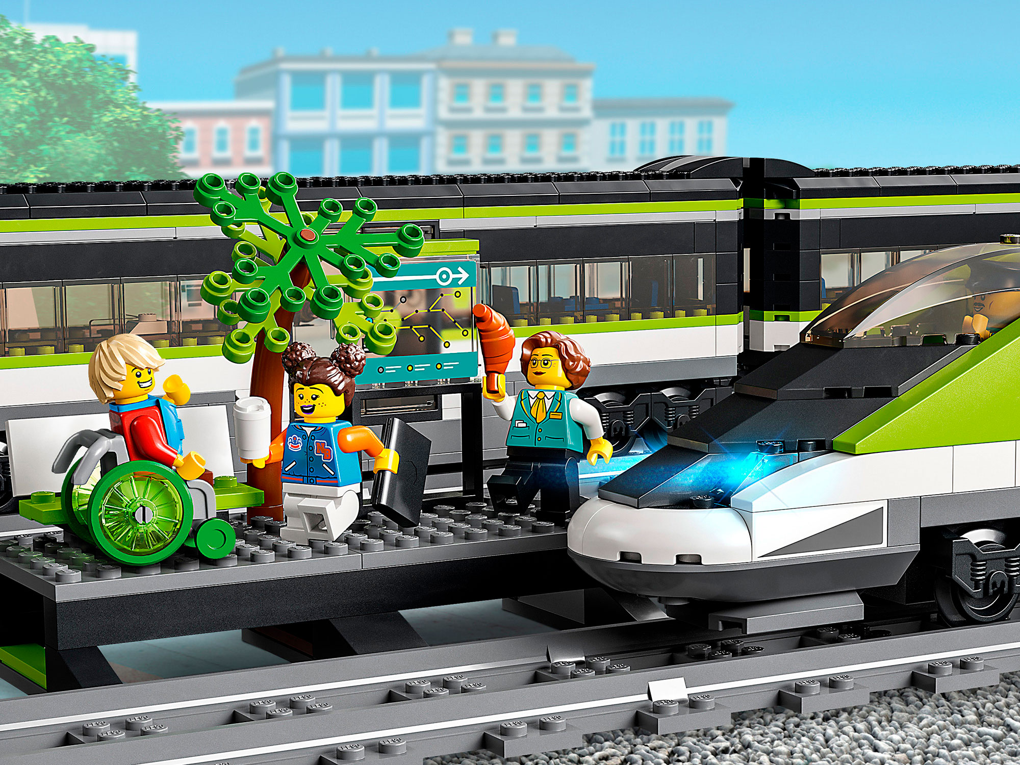 Конструктор LEGO City Пассажирский поезд-экспресс блочный - фото 11