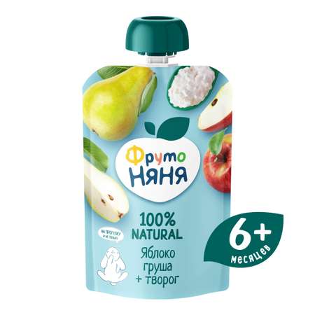 Пюре ФрутоНяня Яблоко и груша с творогом с 6 мес 90 г
