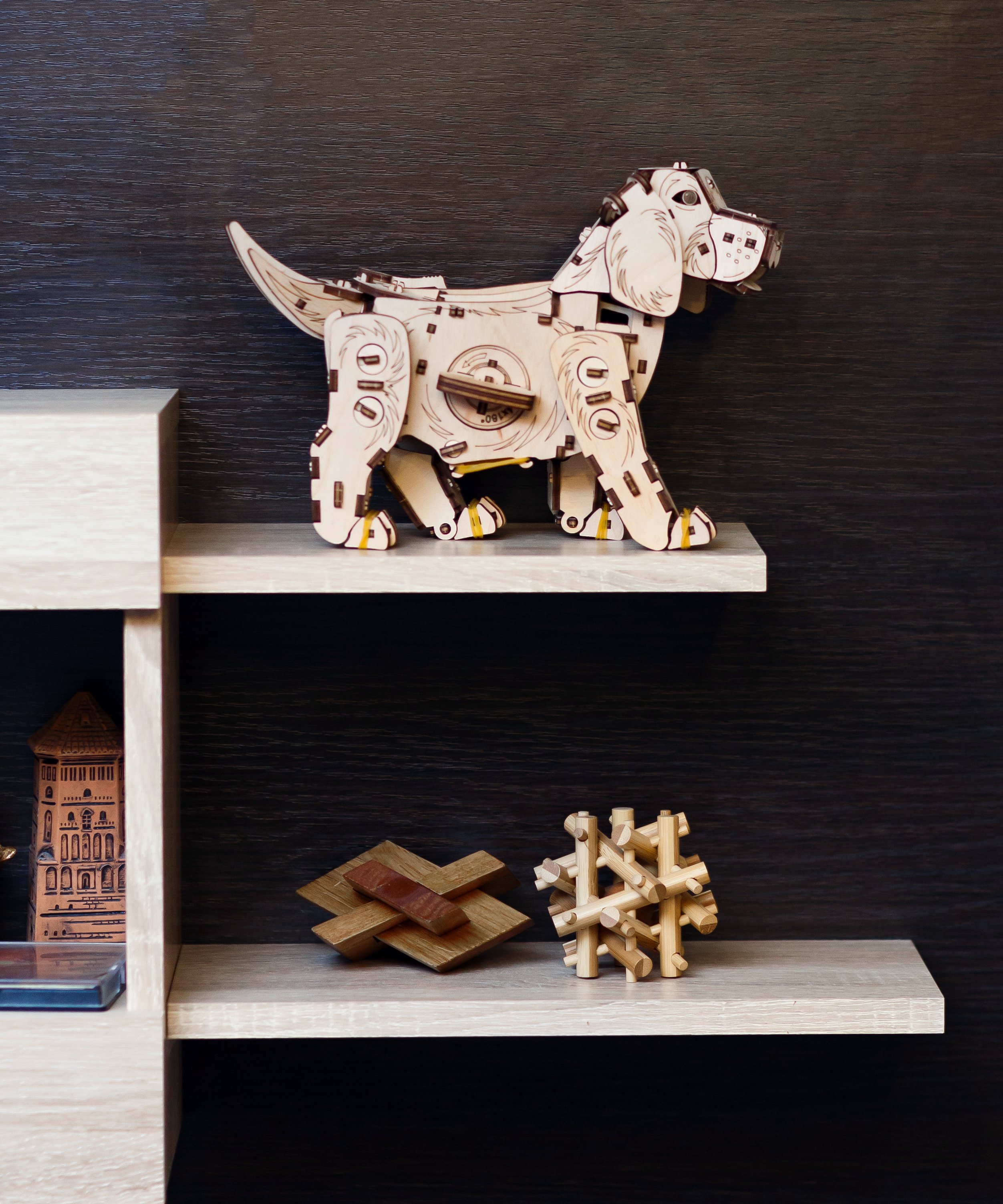 Конструктор Eco Wood Art Механический щенок Puppy деревянный - фото 10