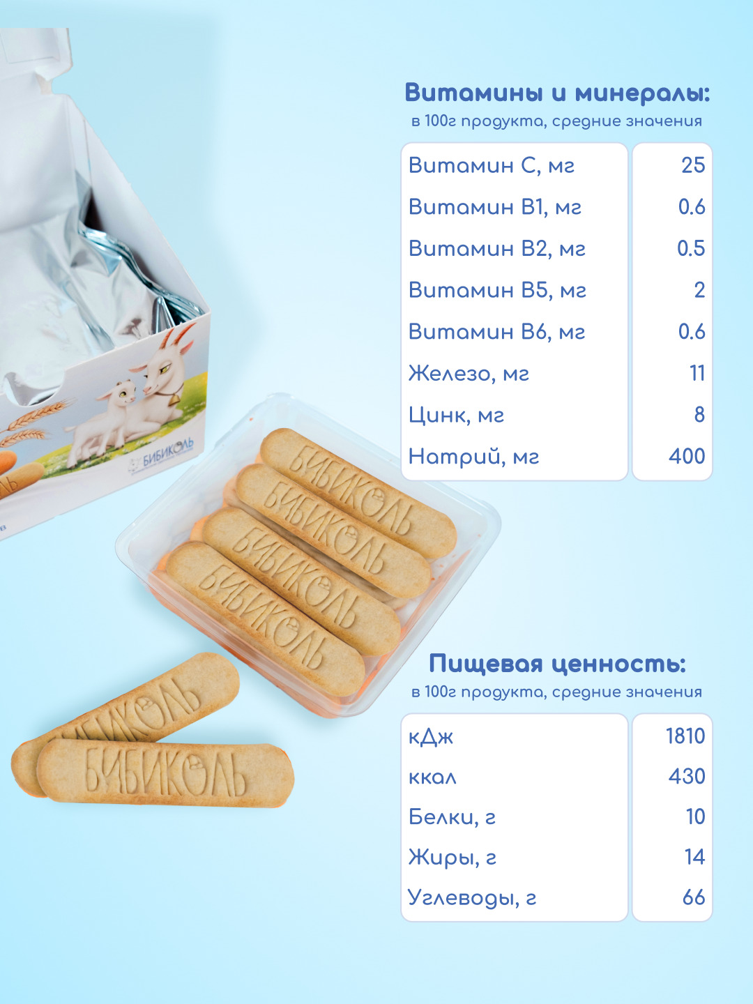 Печенье Бибиколь Галетки витамины-минералы 120г с 6месяцев - фото 3