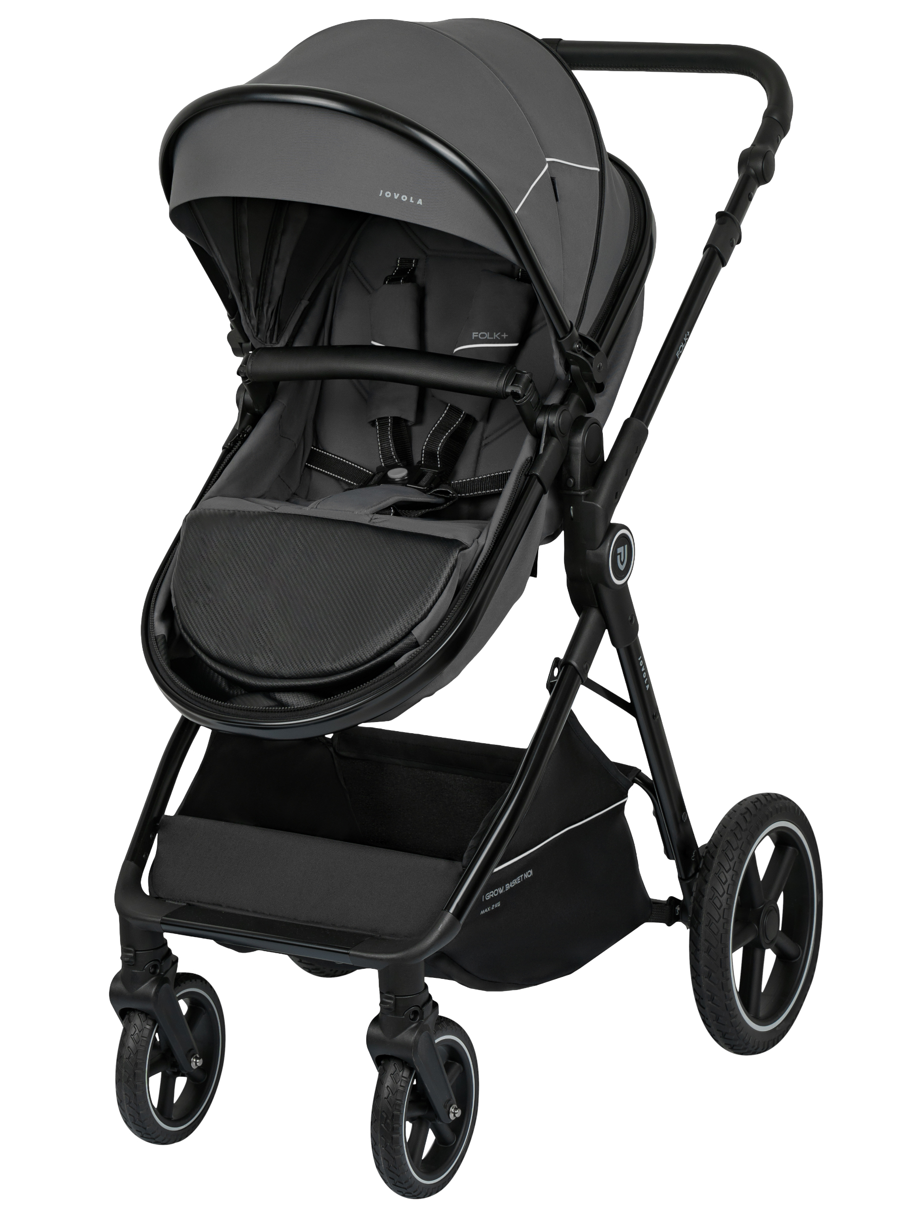 Коляска трансформер JOVOLA Folk+ серый серый - фото 13