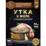 Корм влажный для кошек Clan De File Утка филе в желе ж/б 100г 12 шт