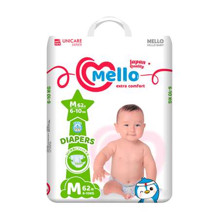 Подгузники MELLO Comfort 3 (6-10 кг) 62 шт.