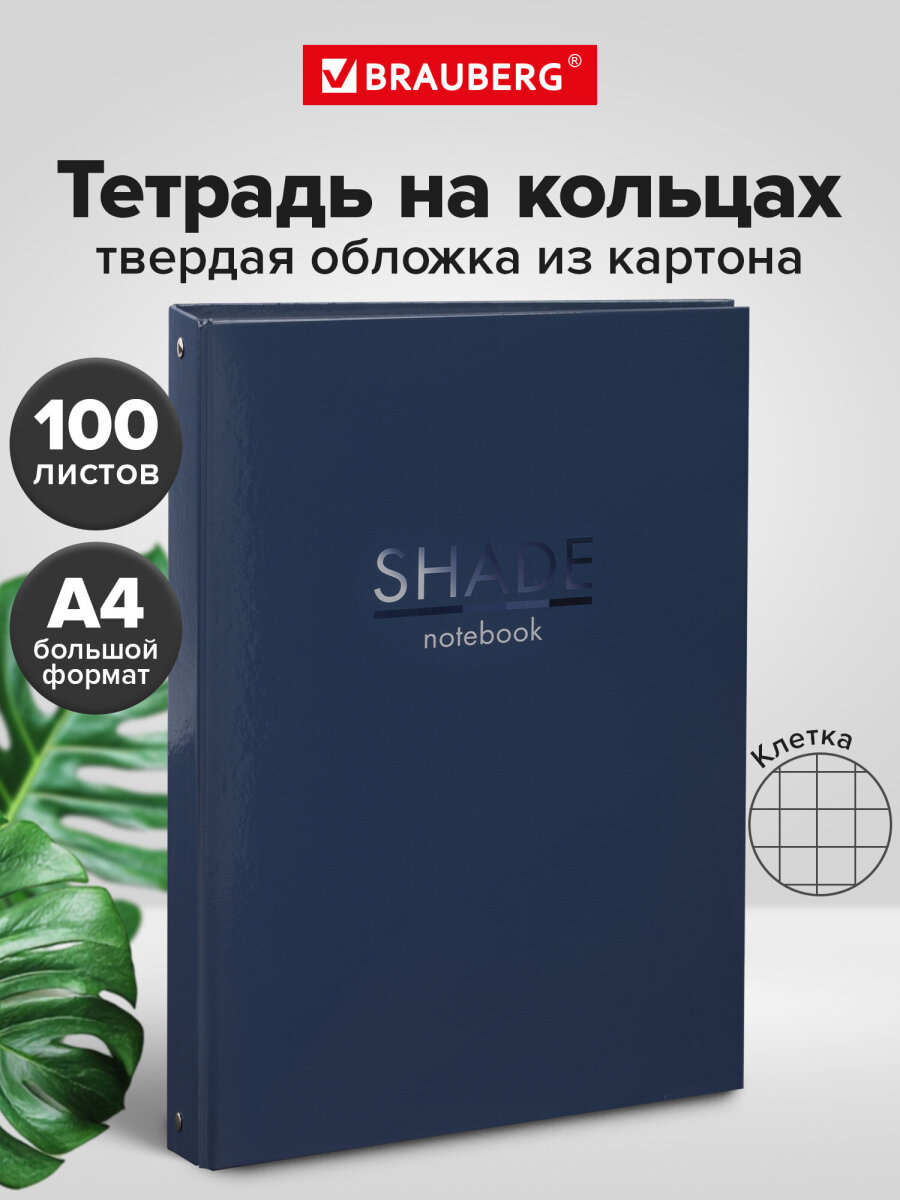 Тетрадь со сменным блоком Brauberg клетка 100 лист. - фото 1