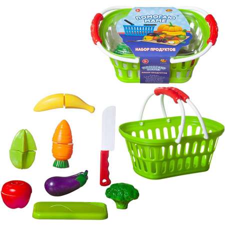 Игровой набор Abtoys тележки и корзинки, продукты