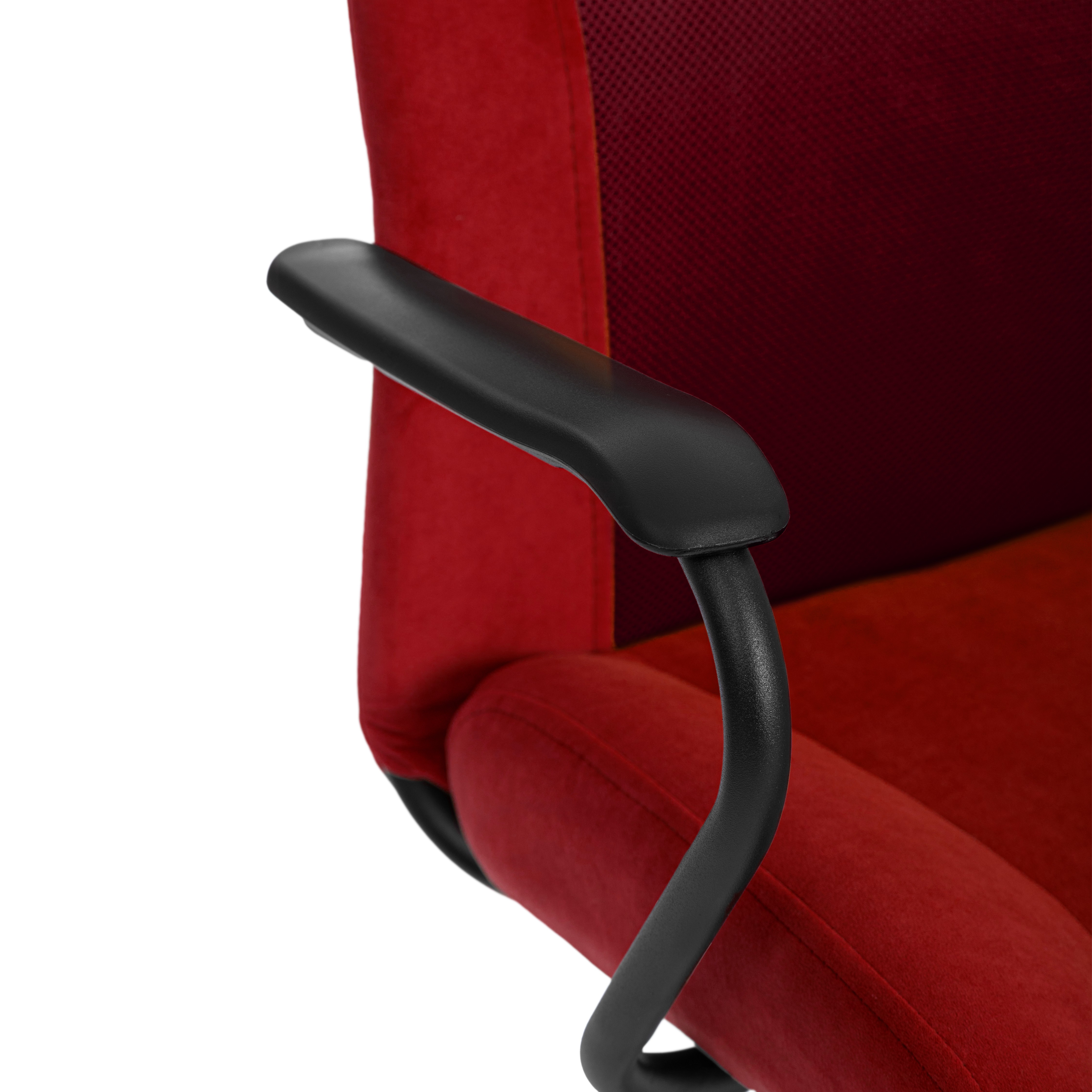 Компьютерное кресло TETCHAIR Стафф велюр сетка бордо - фото 7