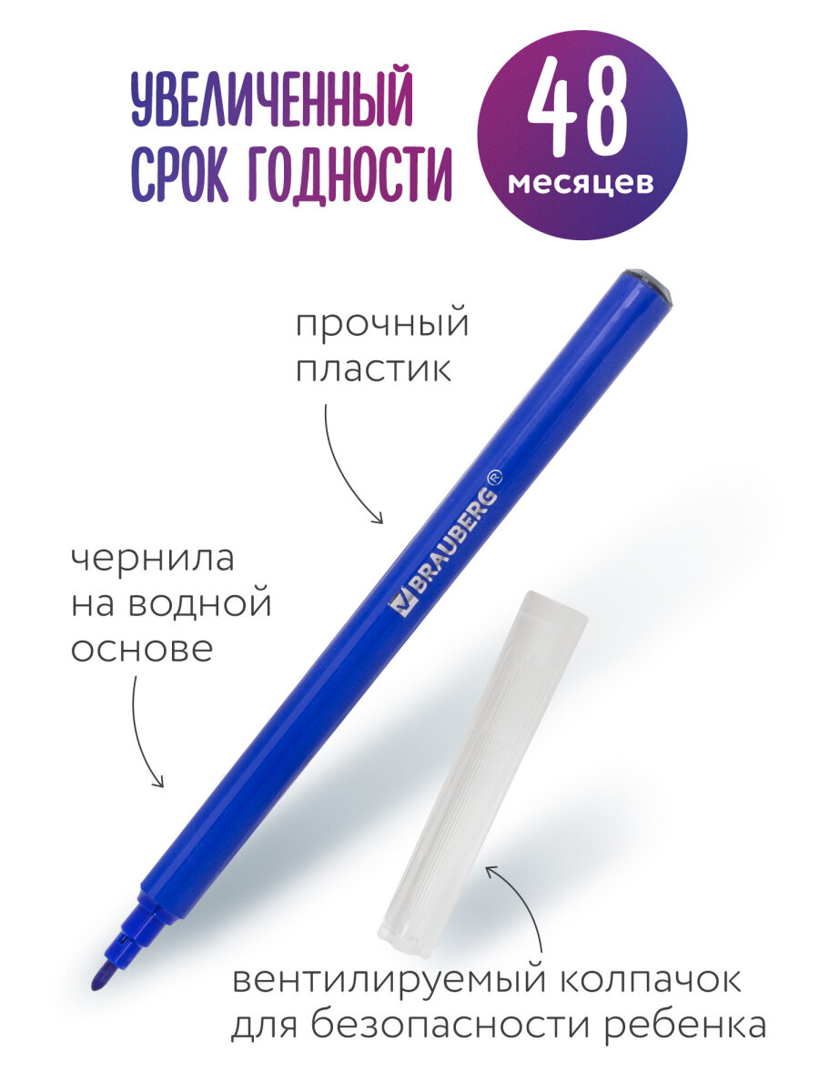 Фломастеры Brauberg 36 цв. - фото 6