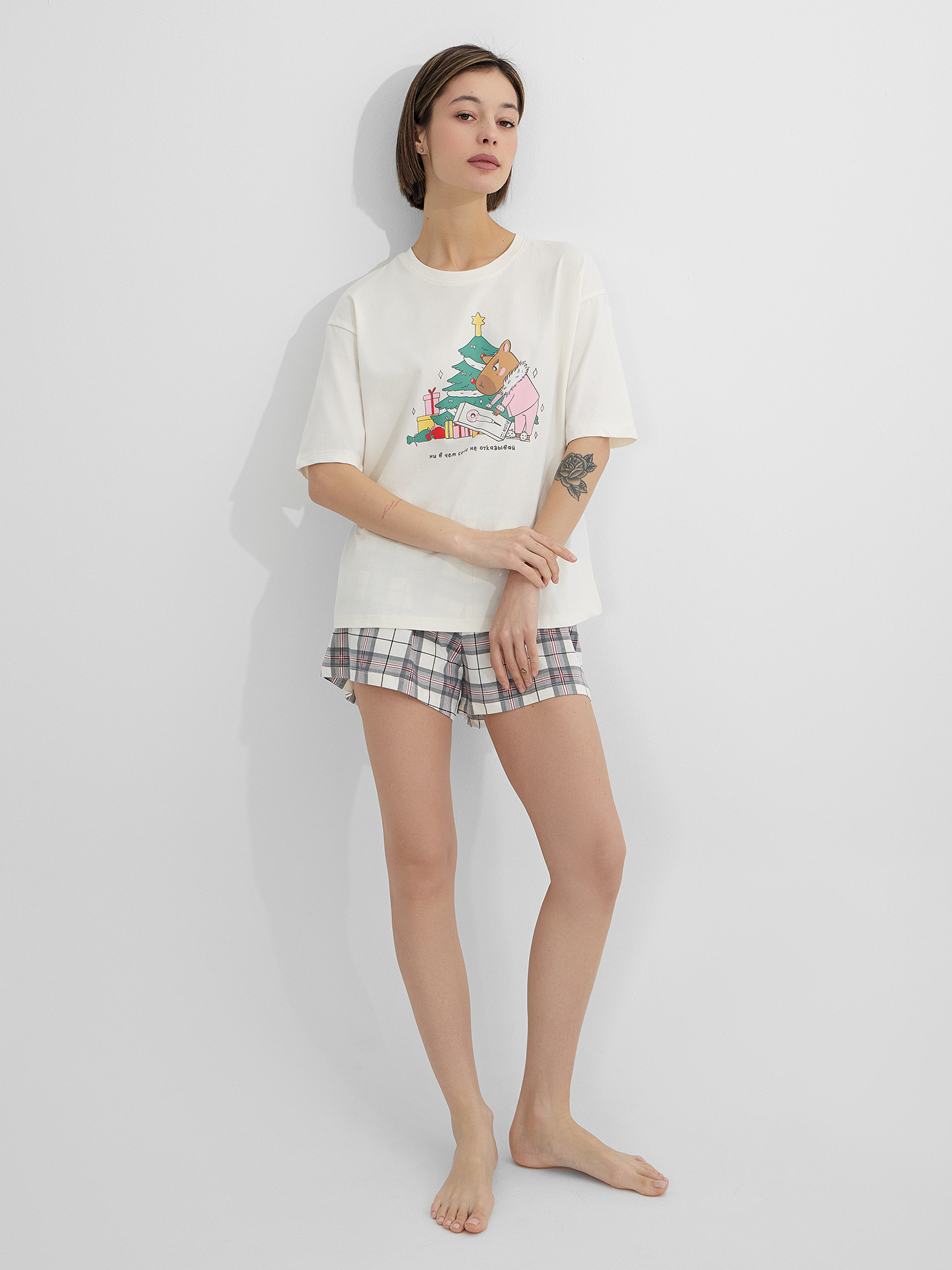 Пижама Mark Formelle (Марк Формэль) 592591/молочный +клетка на молочном - фото 6