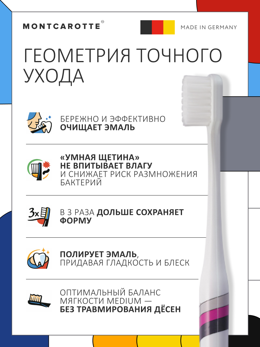 Зубная щетка классическая Montcarotte от 12 лет 1 шт. - фото 2