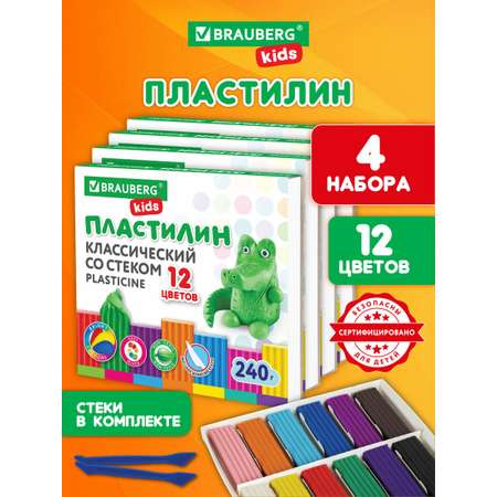 Пластилин Brauberg 12 цв.