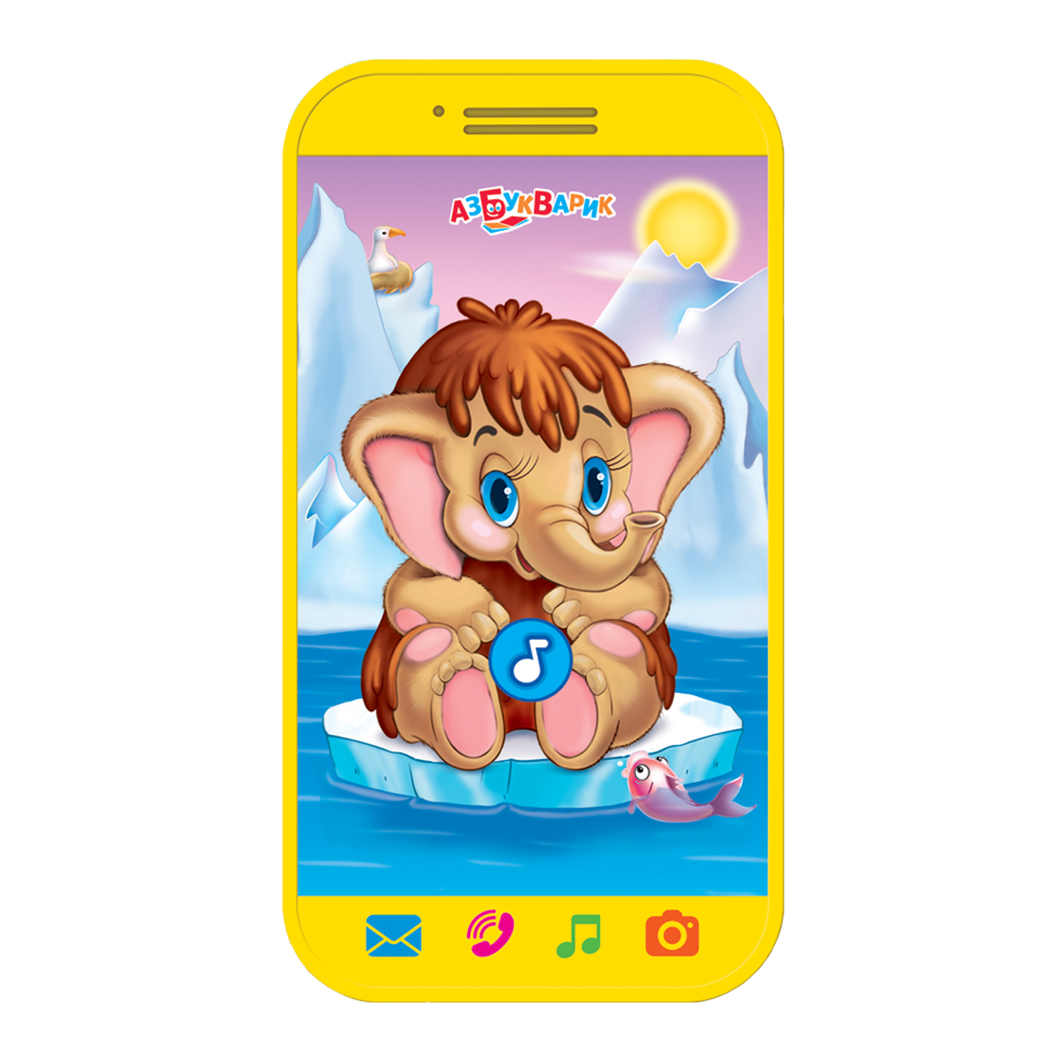 Игрушка Азбукварик мини-смартфон Мамонтенок - фото 1