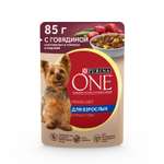 Корм для собак Purina One Mini мелких пород говядина-картофель-горох 85г