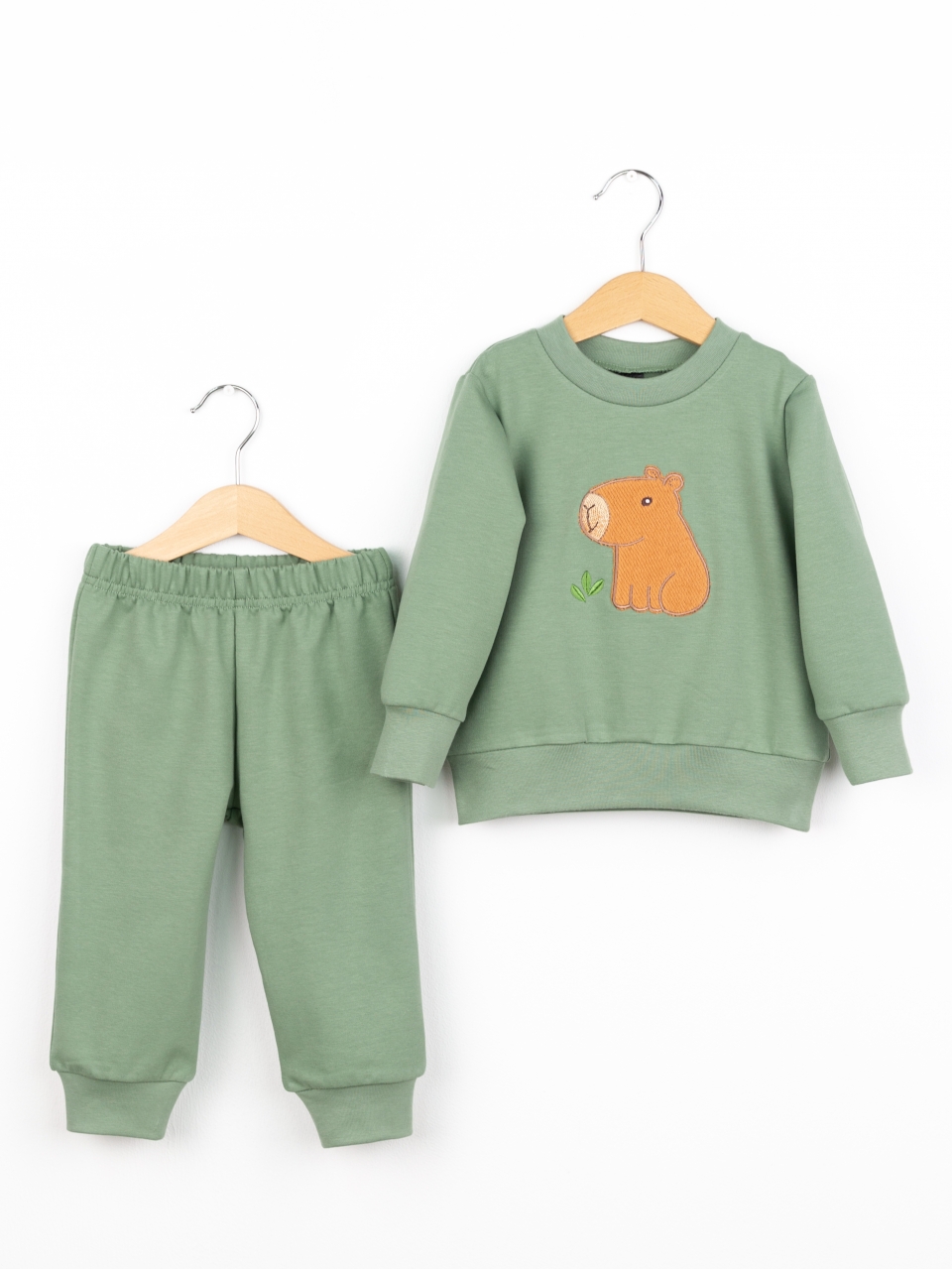 Костюм Baby boom КД568/1-Ф2 аппликация капибара полынь - фото 1