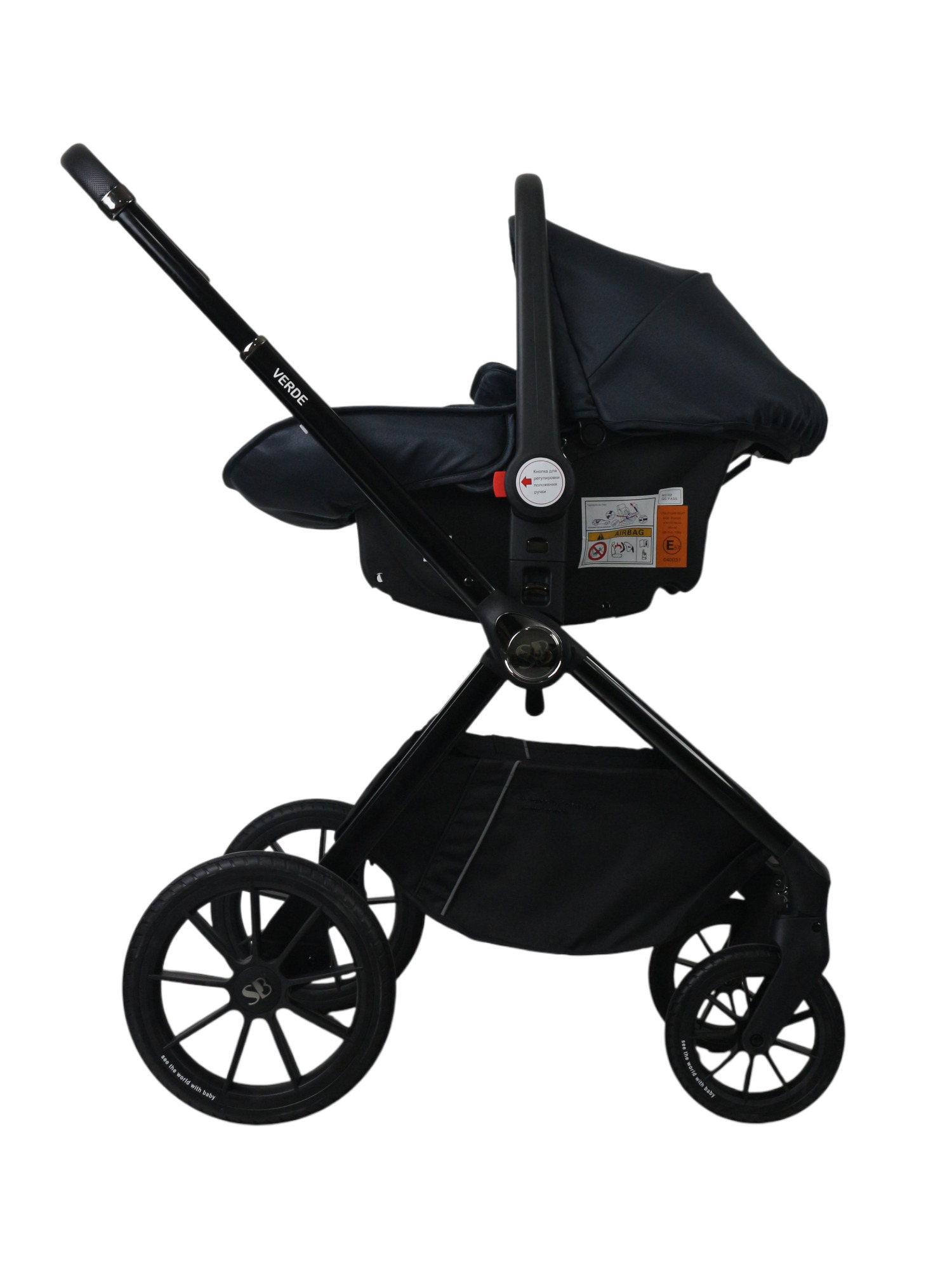 Коляска 3в1 Sweet Baby Verde Blue (Black Glossy) голубой - фото 4