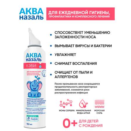 Средство для промывания носа Акваназаль Бэби с 0 мес 150 мл