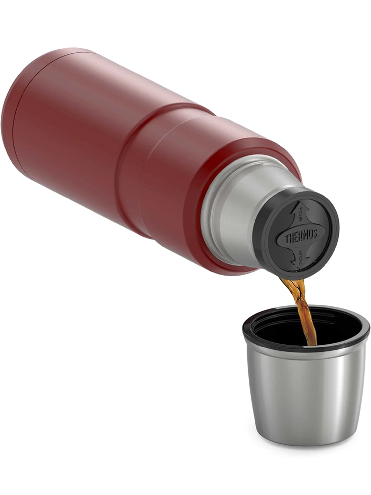 Термос для кофе чая 470 мл THERMOS KING-2000 кармино-красный – нержавеющая сталь герметичный тепло/холод 12/24 часа - фото 11