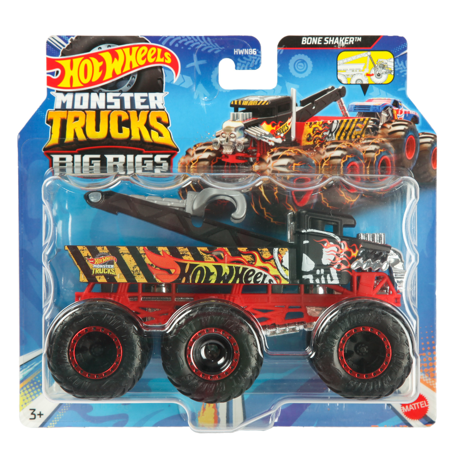 Монстр-трак Hot Wheels Monster Trucks Big Rigs 1:64 HWN86 - фото 7
