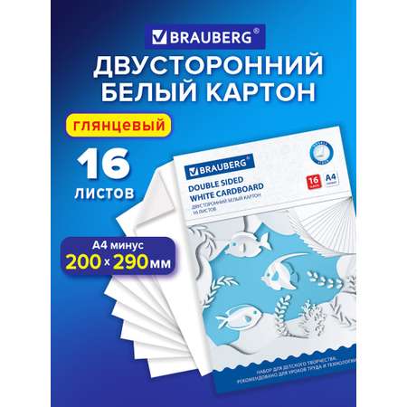 Белый картон Brauberg 16 лист.