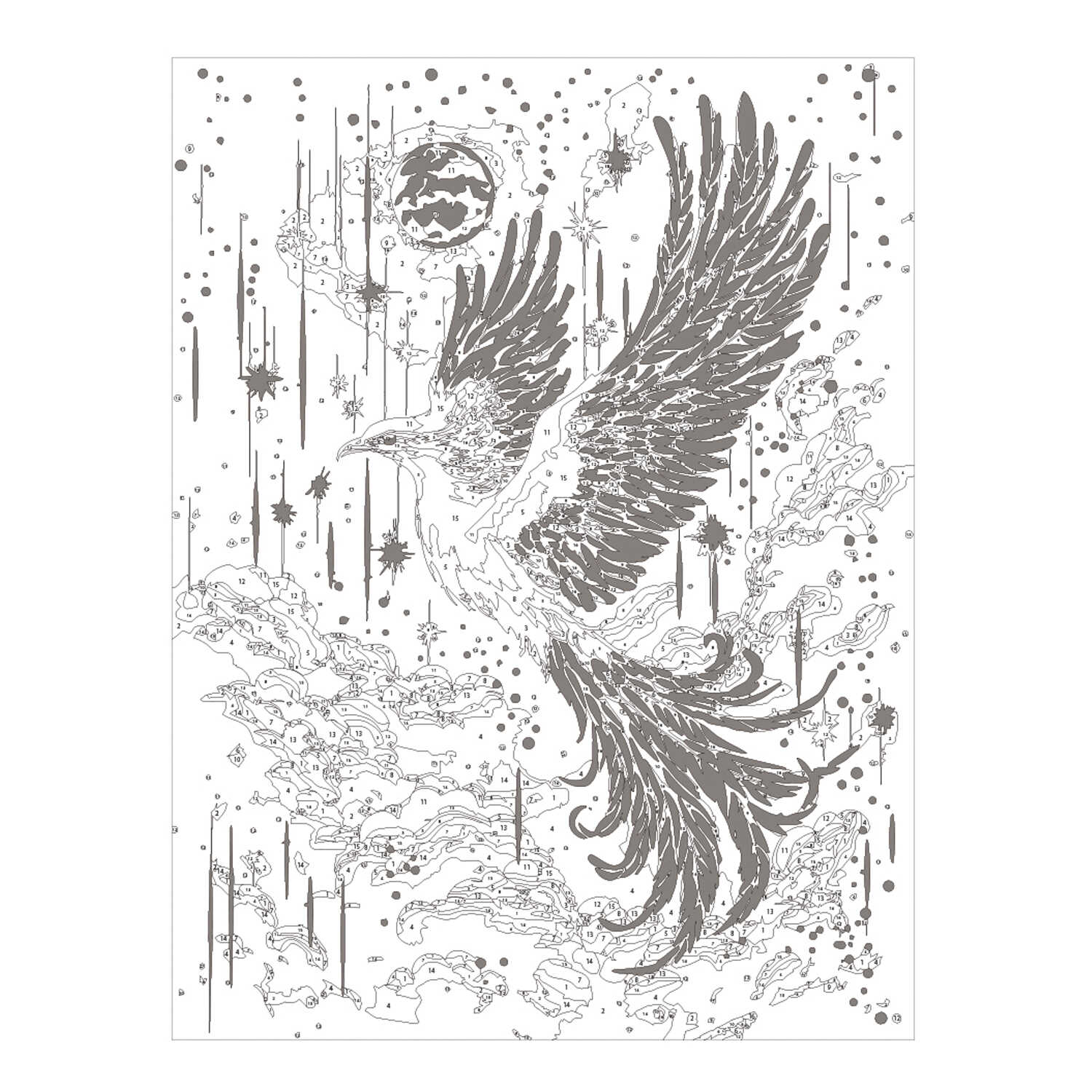 Картина по номерам Феникс + Птица - фото 4