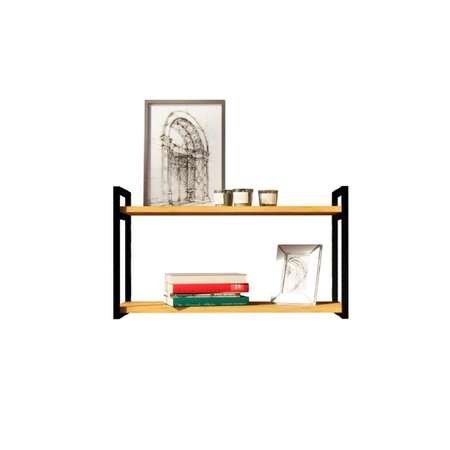 Настенная полка WoodSteel в стиле лофт Chicago 80x30х45 см чёрный