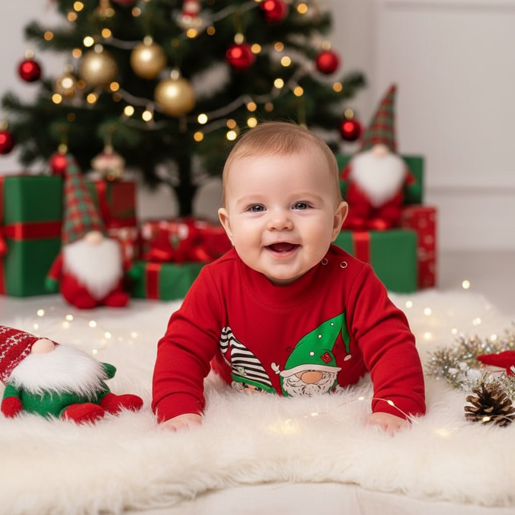 Боди Утенок ПК-1511 красный гномы - фото 3