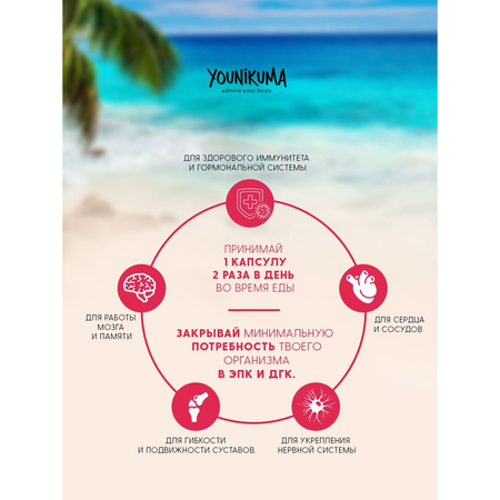 Биологически активная добавка YOUNIKUMA Омега-3 60% 90 капсул
