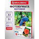 Фотобумага Brauberg матовая для печати фото 50 листов А4