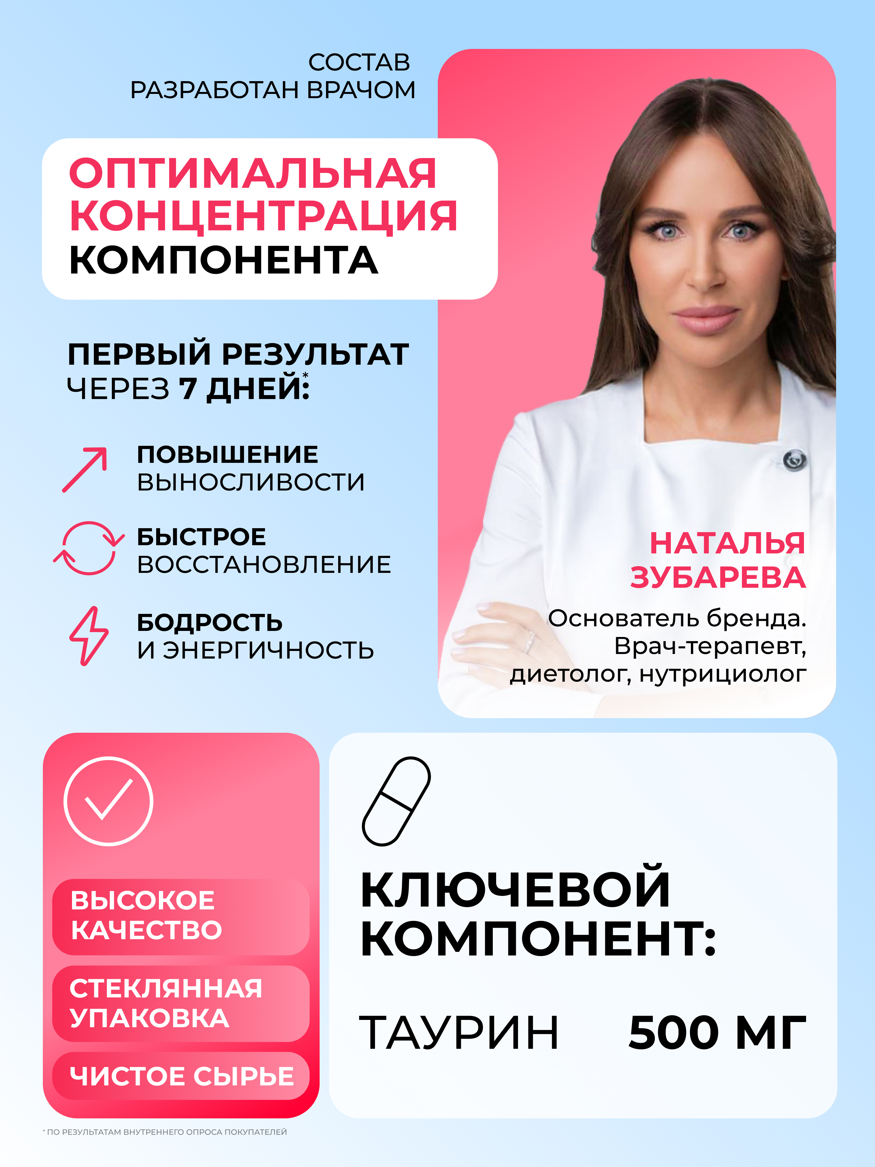 Таурин Гептофлекс Dr. Zubareva 60 капсул - фото 3