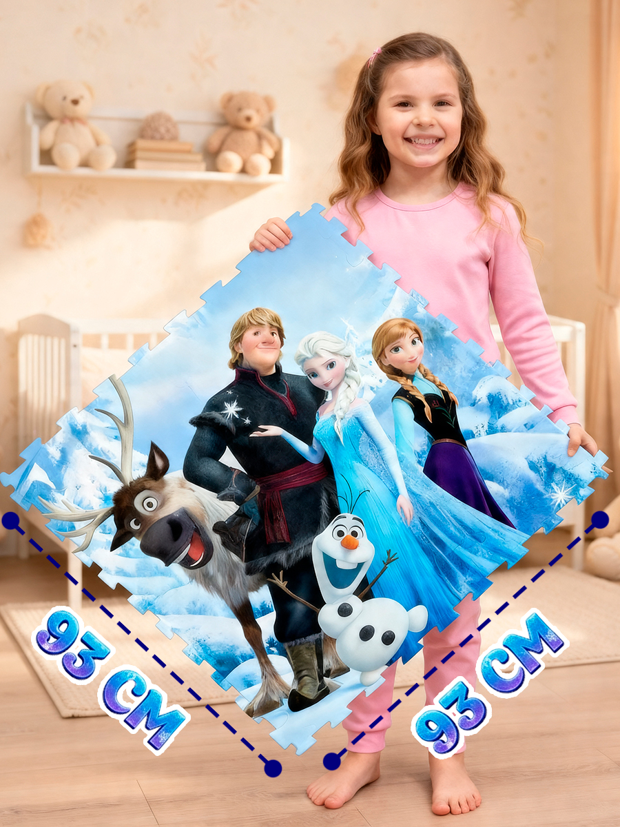 Пазл мягкий Disney Холодное сердце 93х93х см - фото 4