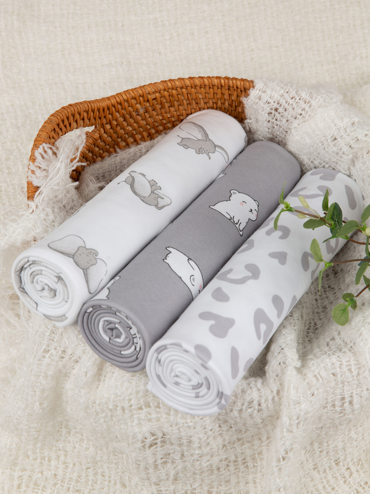 Пелёнка inlovery трикотаж 85х100 см 3 шт. - фото 4