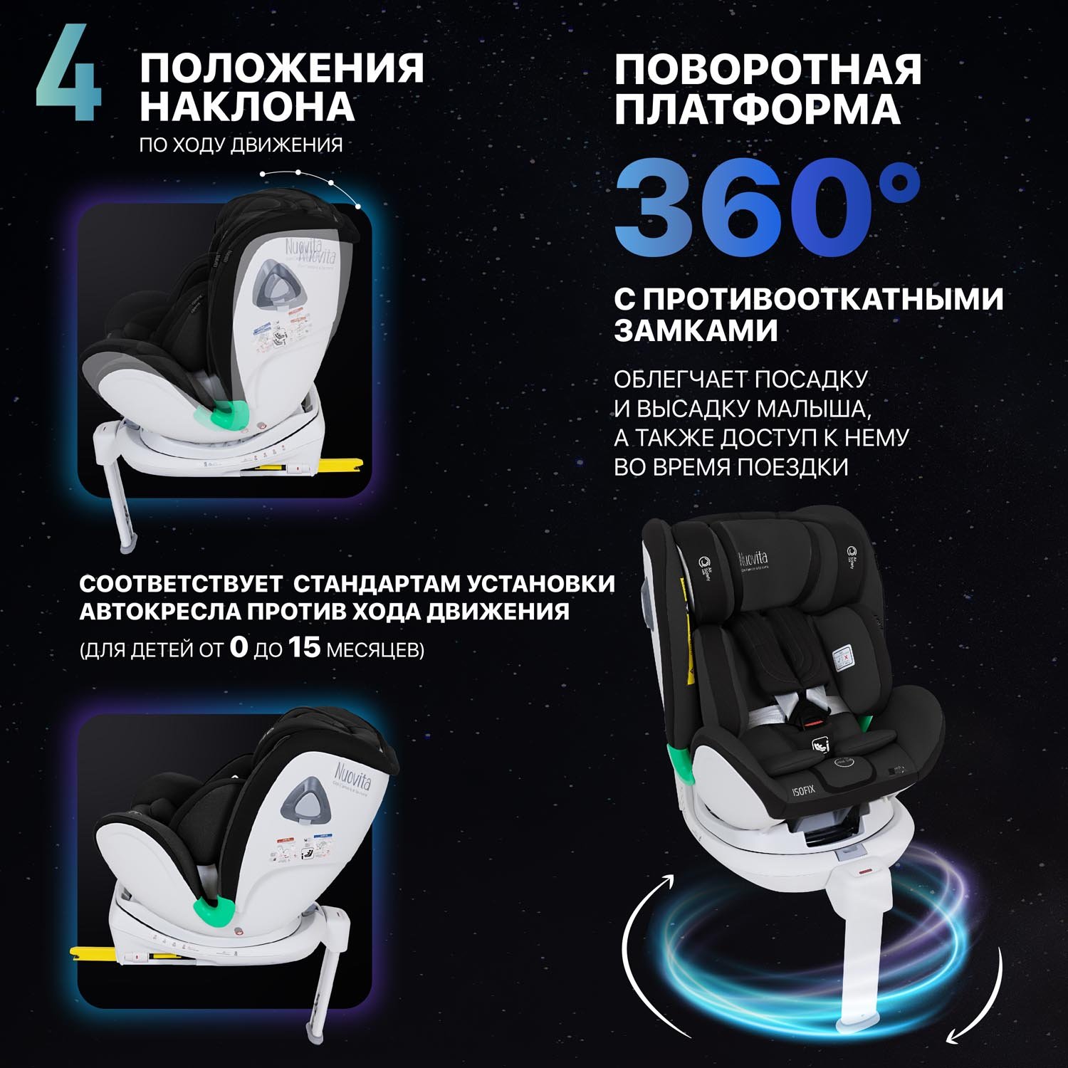 Автокресло Nuovita Maczione NiS1-1 Isofix 0+/1 (0-18 кг) черный - фото 7