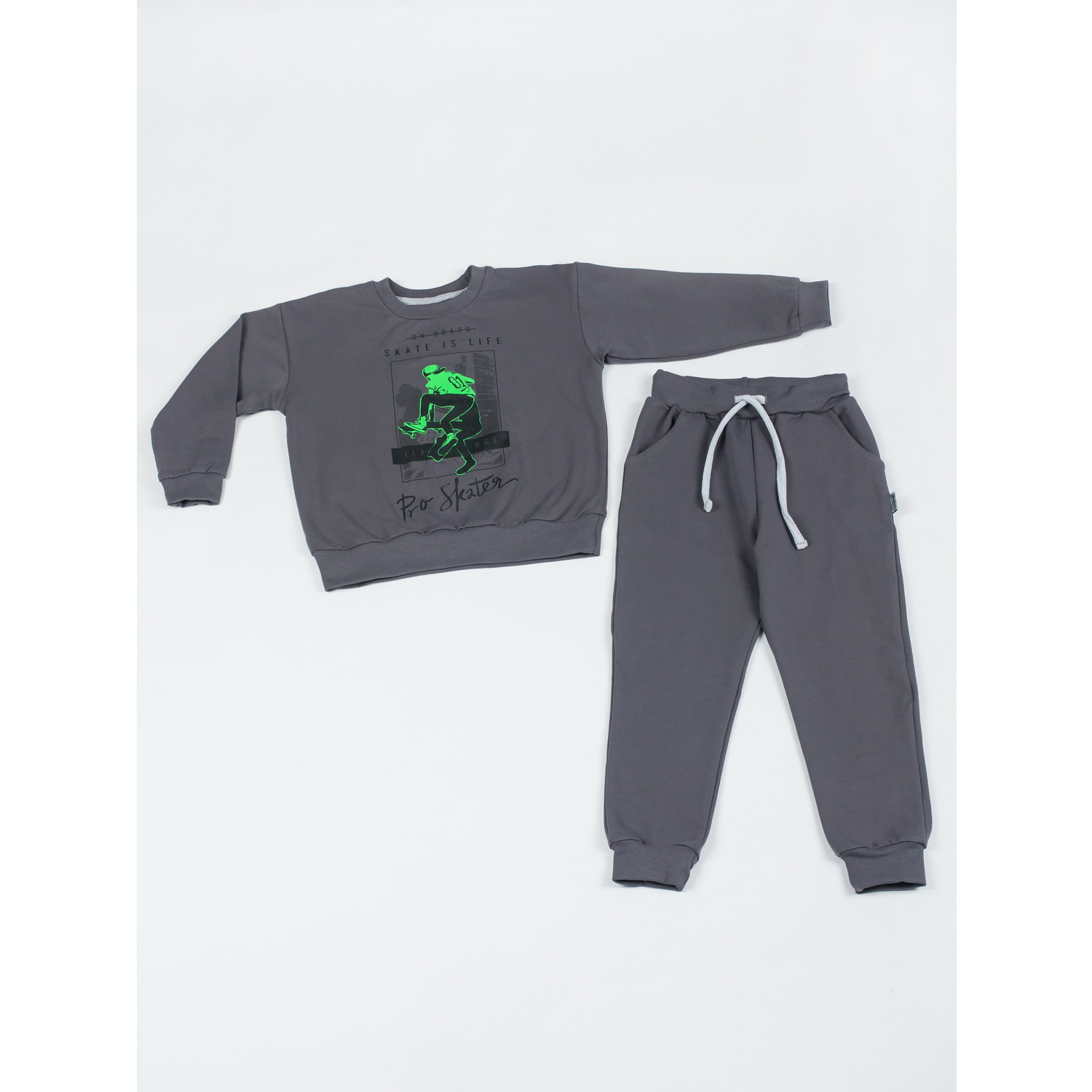 Костюм KiMMi co К-14087045г серый скейтер - фото 9