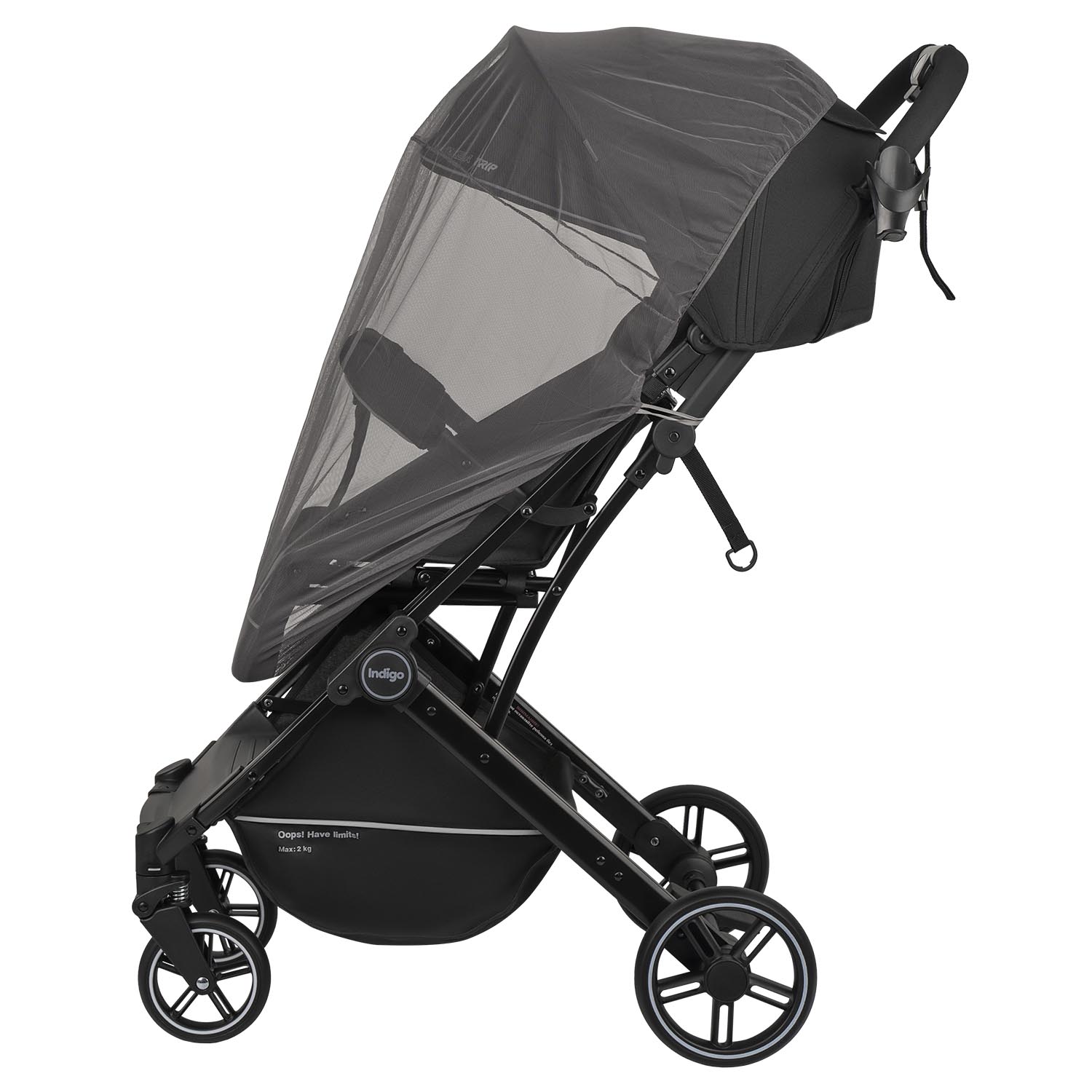 Коляска прогулочная Indigo Trip для путешествий черный - фото 17