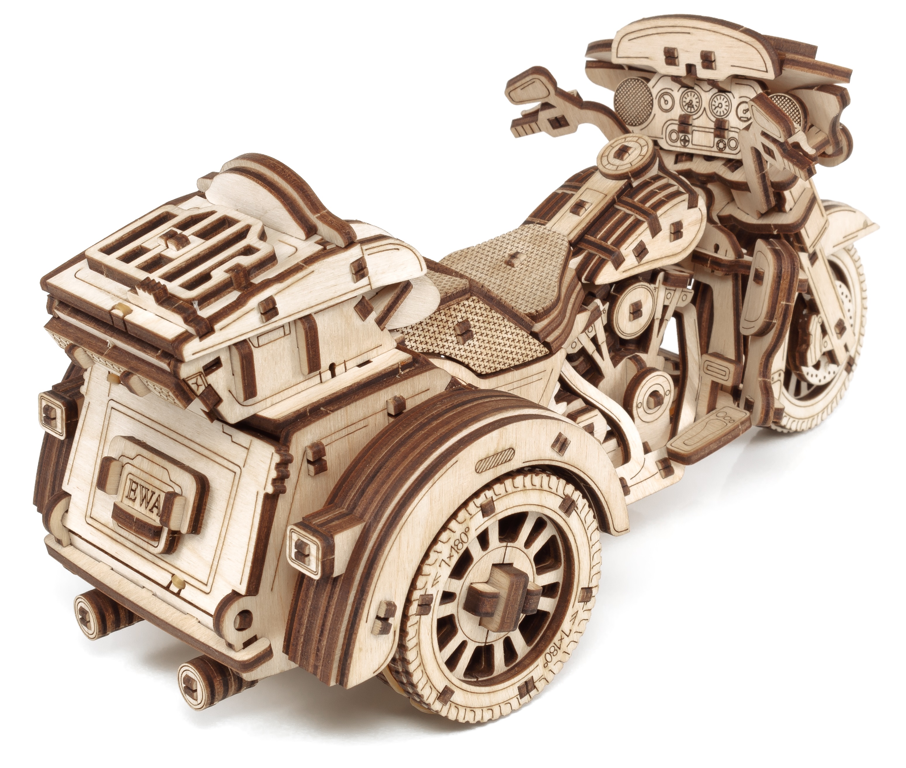 Сборная модель Eco Wood Art (EWA) Мотоцикл Трайк из дерева ETrike - фото 18