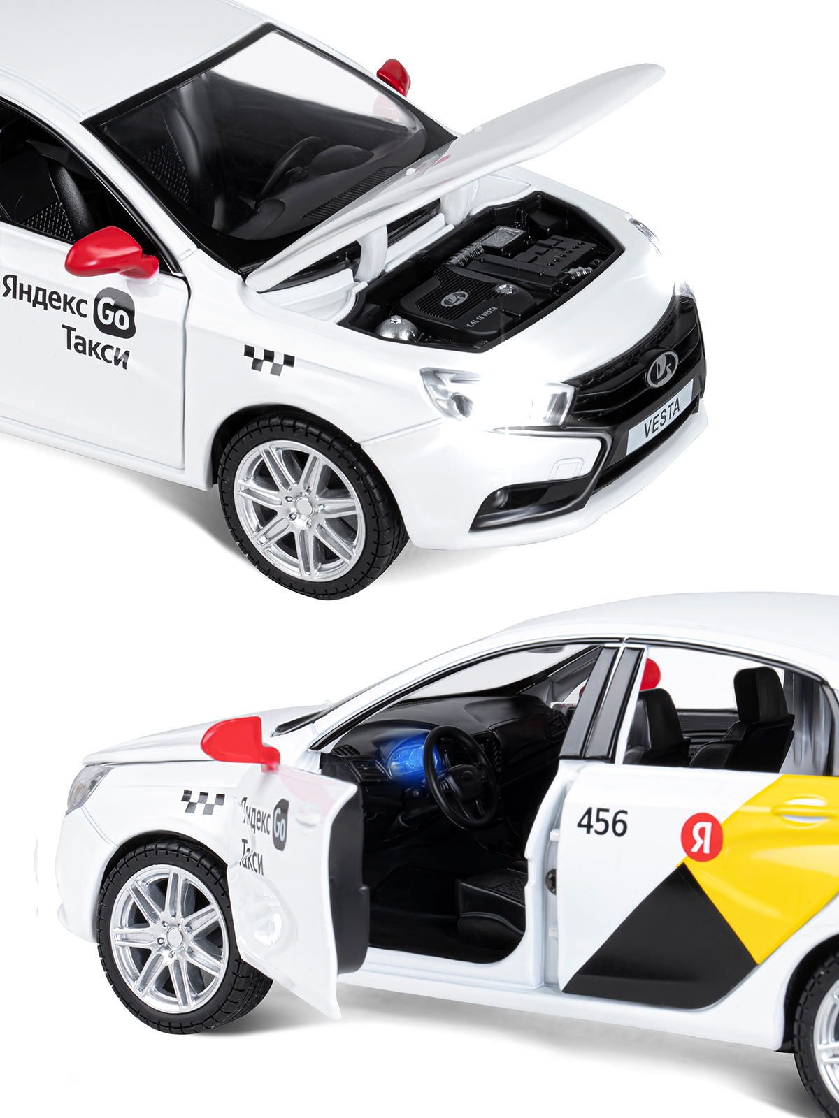 Автомобиль Яндекс GO LADA Vesta Такси озвучено Алисой 1:24 JB1251344/Яндекс GO - фото 10