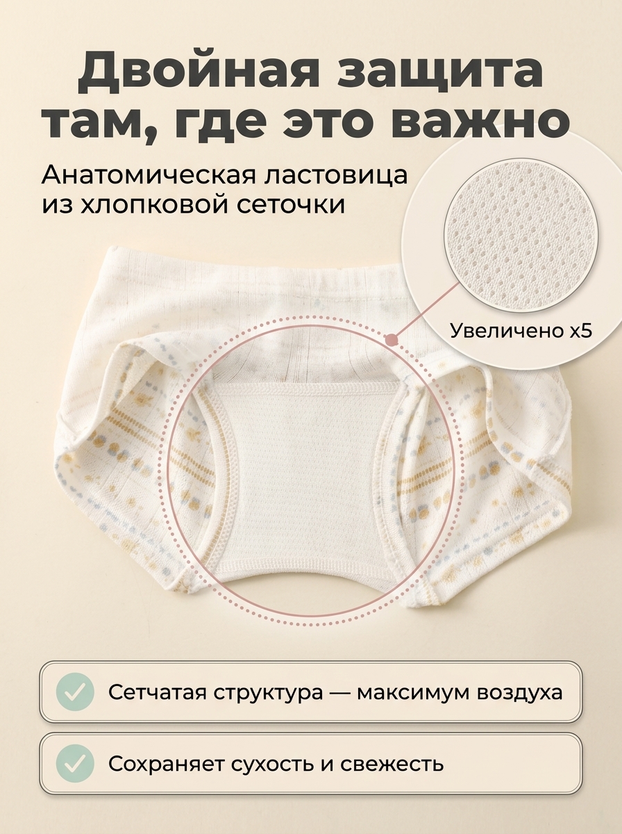 Трусы 4 шт Bambooland girlpants-lace - фото 3