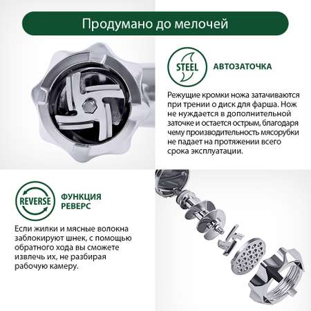 Мясорубка MARTA MT-MG2016C черный жемчуг