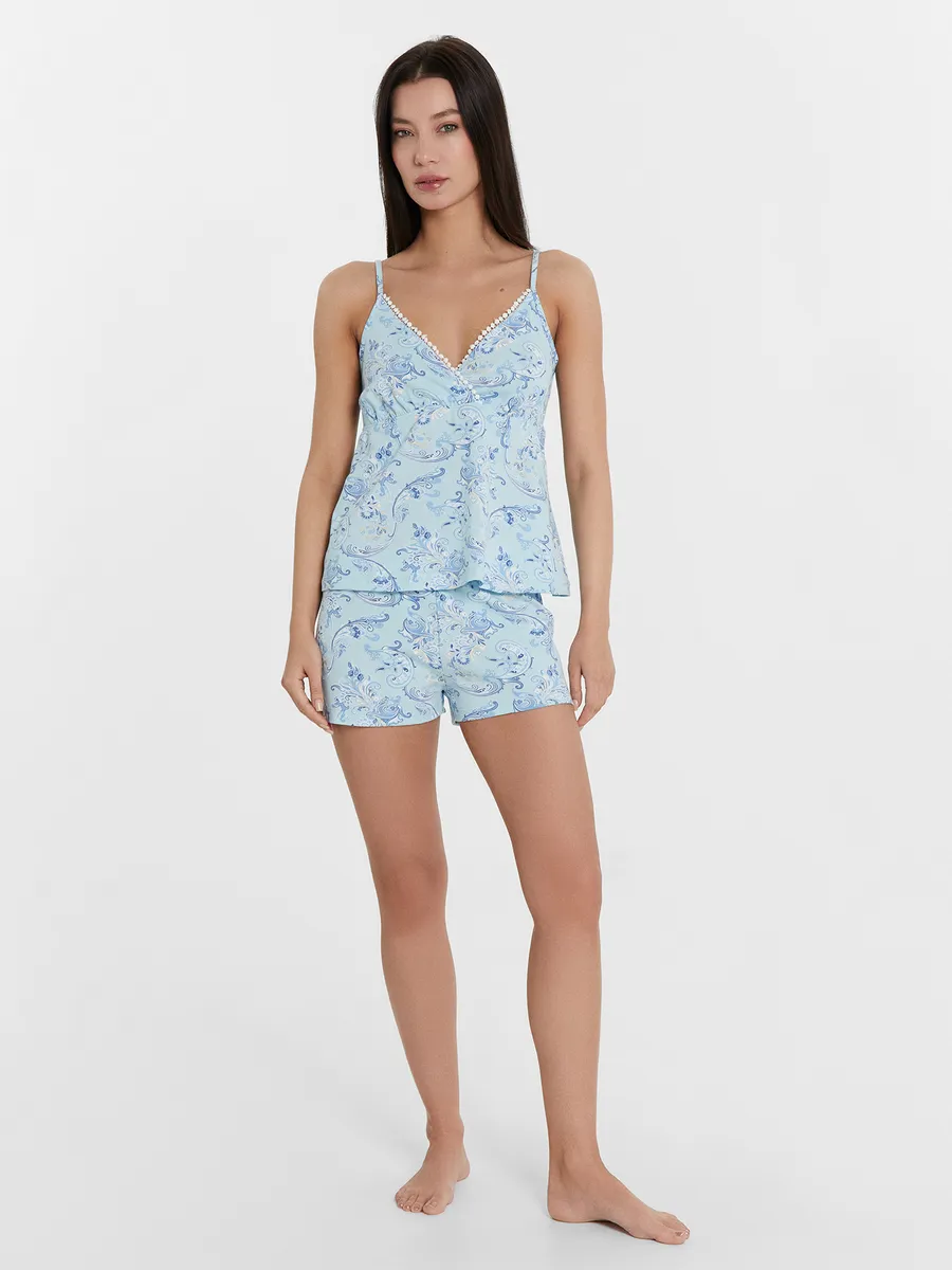 Изображение товара Пижама Mark Formelle для женщин с шортами и топом из хлопка Изображение товара Пижама Mark Formelle для женщин с шортами и топом из хлопка