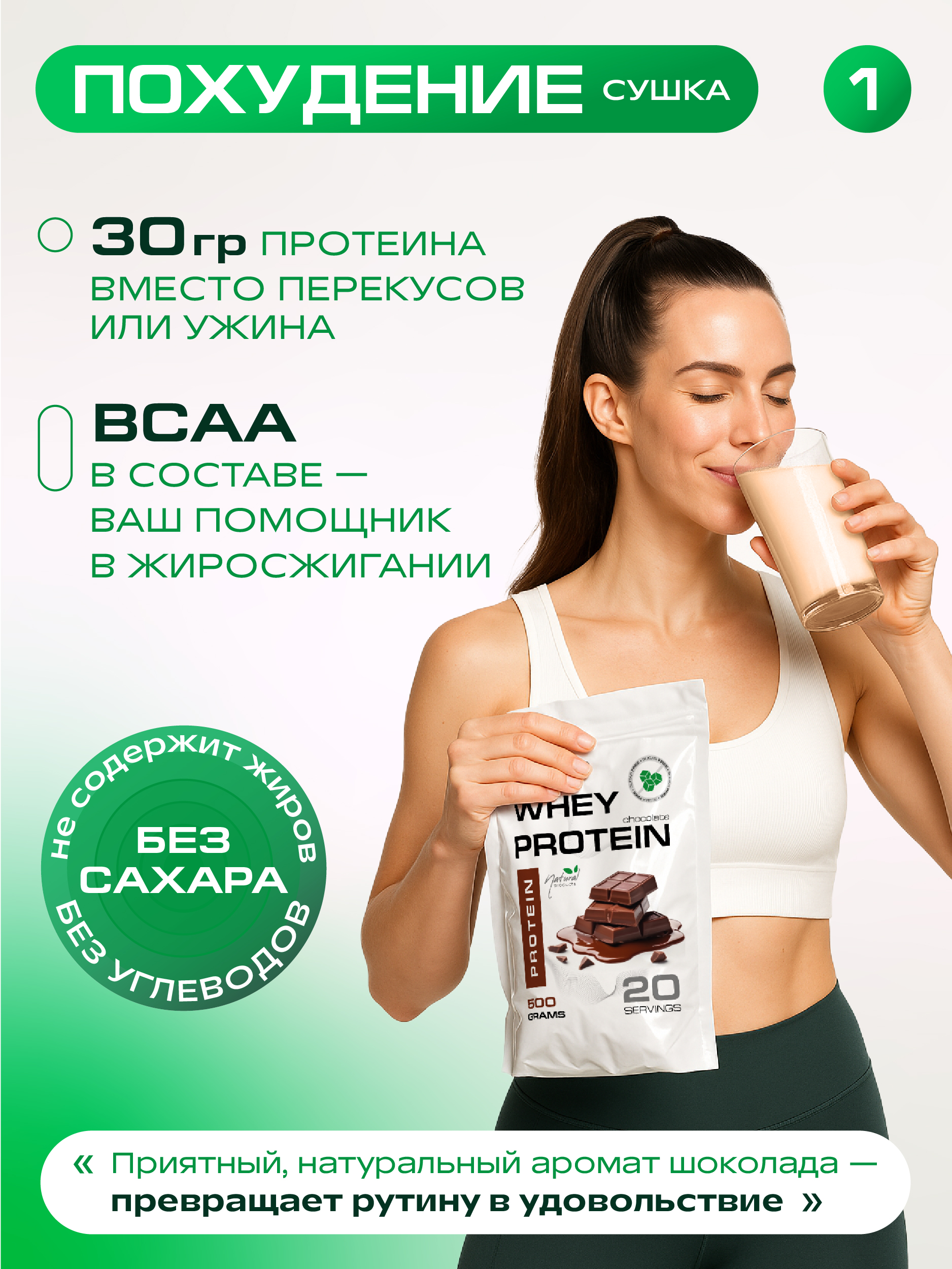 Протеин 0,5 кг SUPPTRUE WHEY PROTEIN со вкусом шоколада 20 порций - фото 4
