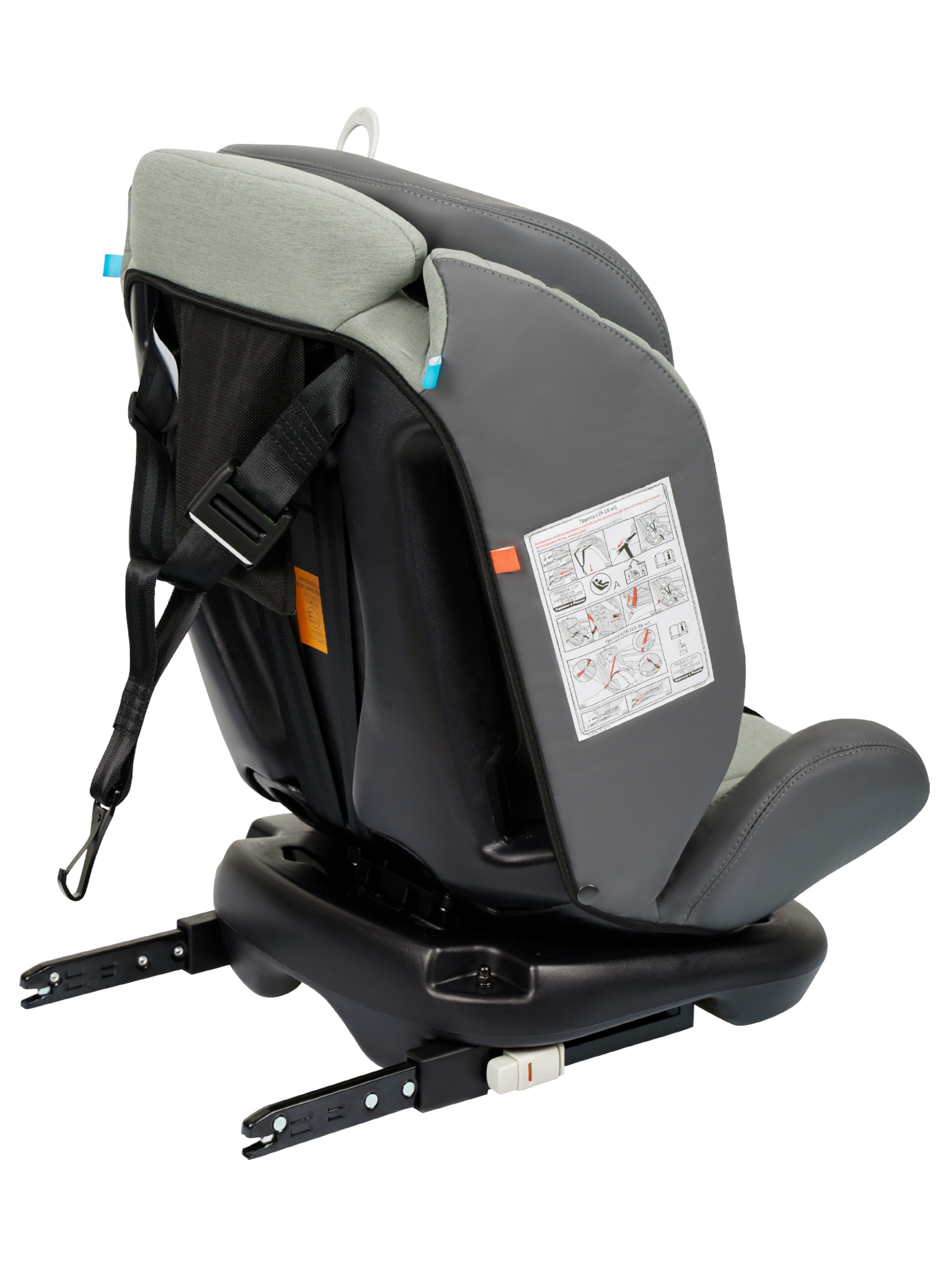 Автокресло Indigo Jovola Fuller, зел.-серая кожа Isofix 0+/1/2/3 (0-36 кг) зеленый - фото 24